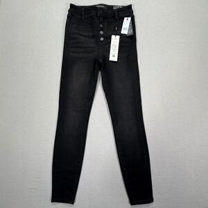NWT Liverpool Abby Hi-Rise Ankle Skinny Jeans Black Button Fly Lost Creek 2/26